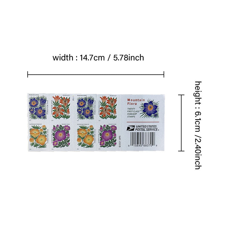 Mountain Flora (U.S. 2022) Forever Postage Stamps 100 pcs