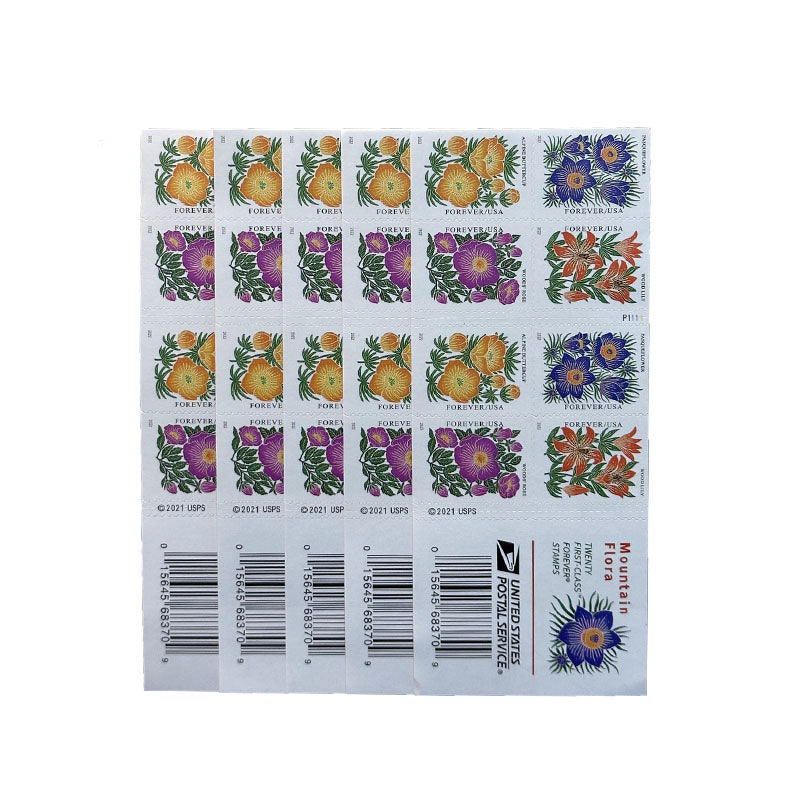 Mountain Flora (U.S. 2022) Forever Postage Stamps 100 pcs