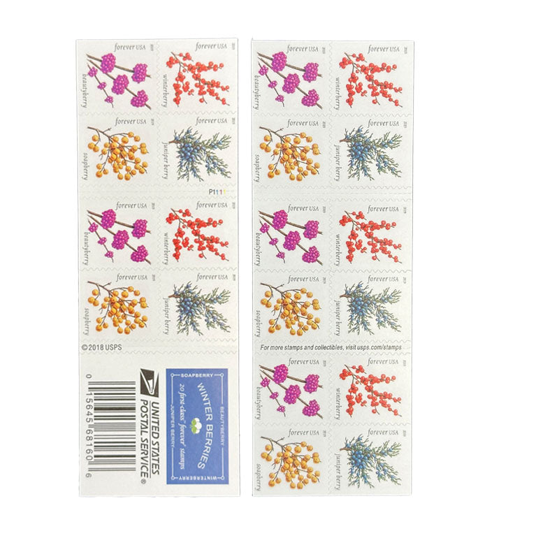 Winter Berries 2019 First-Class Forever Postage Stamps 100pcs